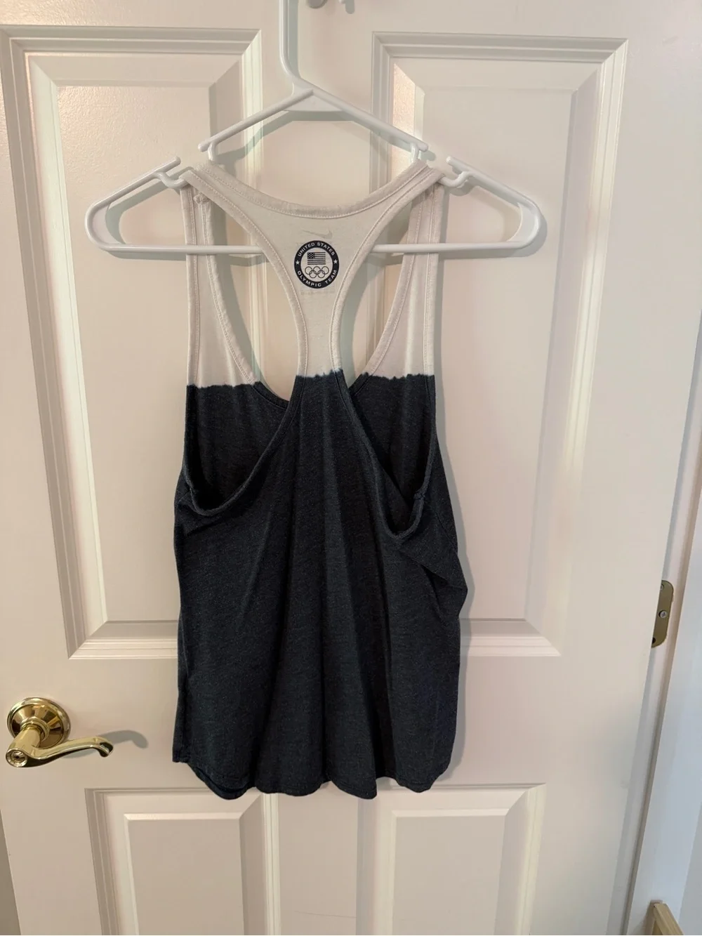 Nike White and Navy Tie-Dye Racerback Tank